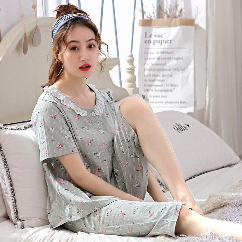 Bộ bầu và sau sinh cho bé bú chất cotton BB01