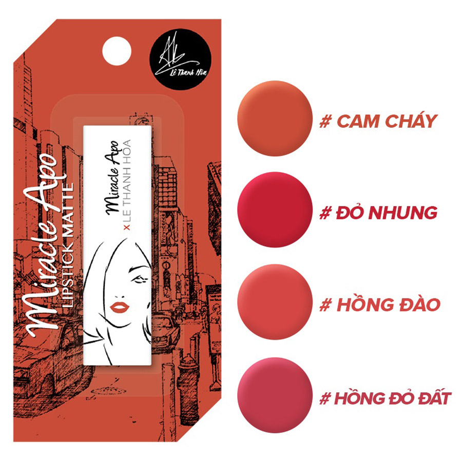 Son lì Miracle Apo Lipstick Matte x Lê Thanh Hòa 4g