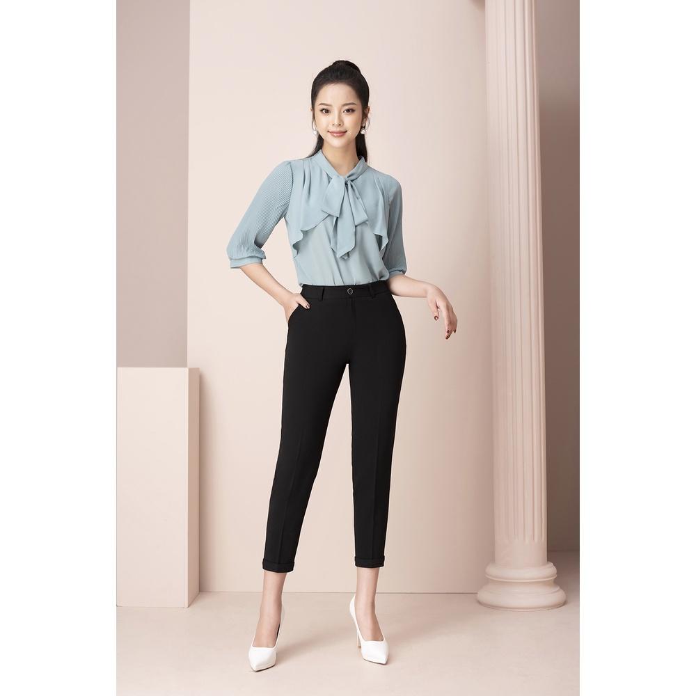 Áo Sơ Mi Nữ Tay Lỡ LUPERI LFSM1210 Cổ Cách Điệu, Chất Voan Hàn Mỏng Nhẹ, Thoáng Mát