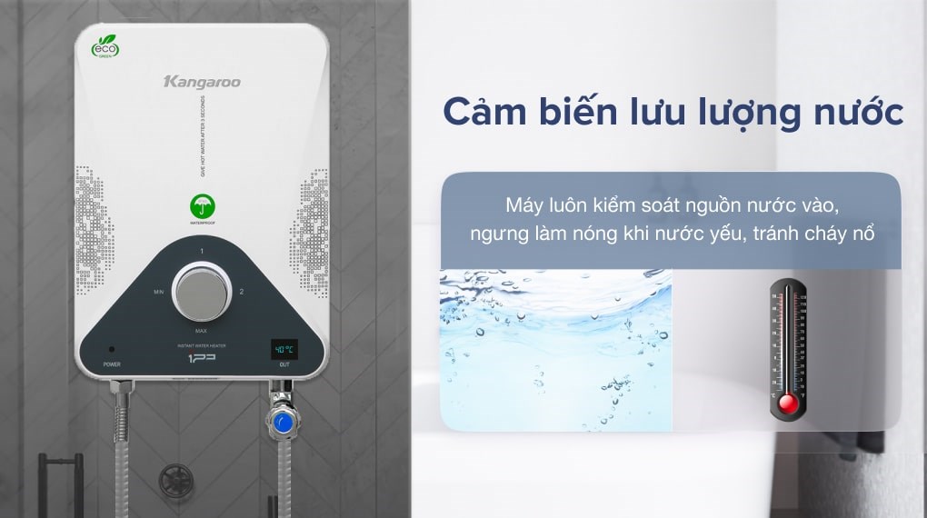 Bình nước nóng hồng ngoại xa Kangaroo KG588W - Hàng Chính Hãng