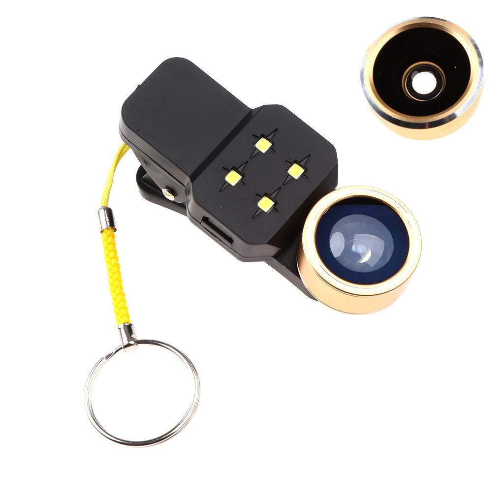 Clip On Camera Lens with LED Light for Mobile Phone/Tablet