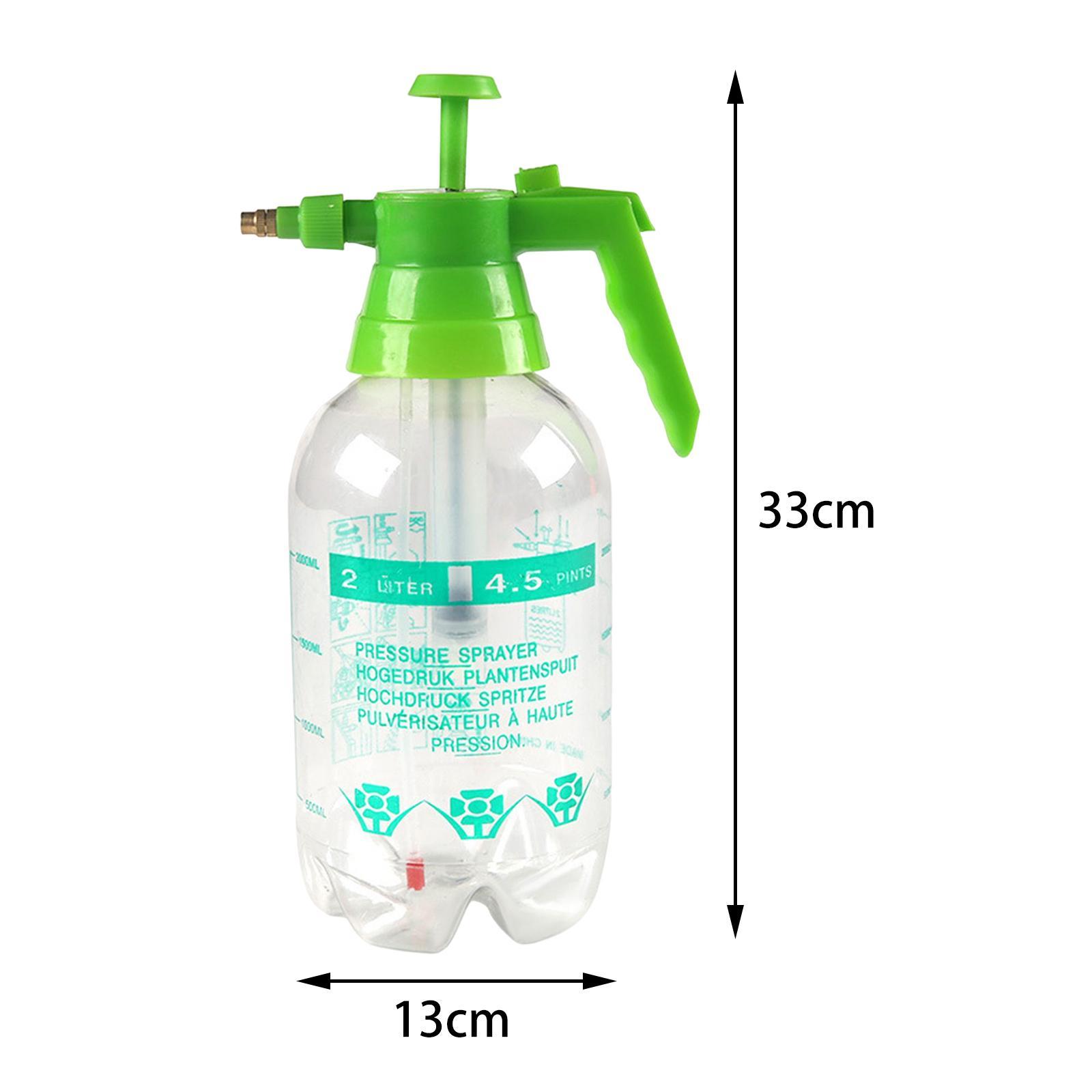 Manual Garden Sprayer Hand Pressure Pump Sprayer Adjustable Brass Nozzle 0.5 Gal 2L