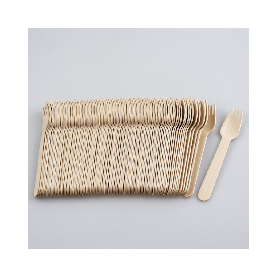 Dĩa (Nĩa) Gỗ Dùng Một Lần KEGO (100 cái)