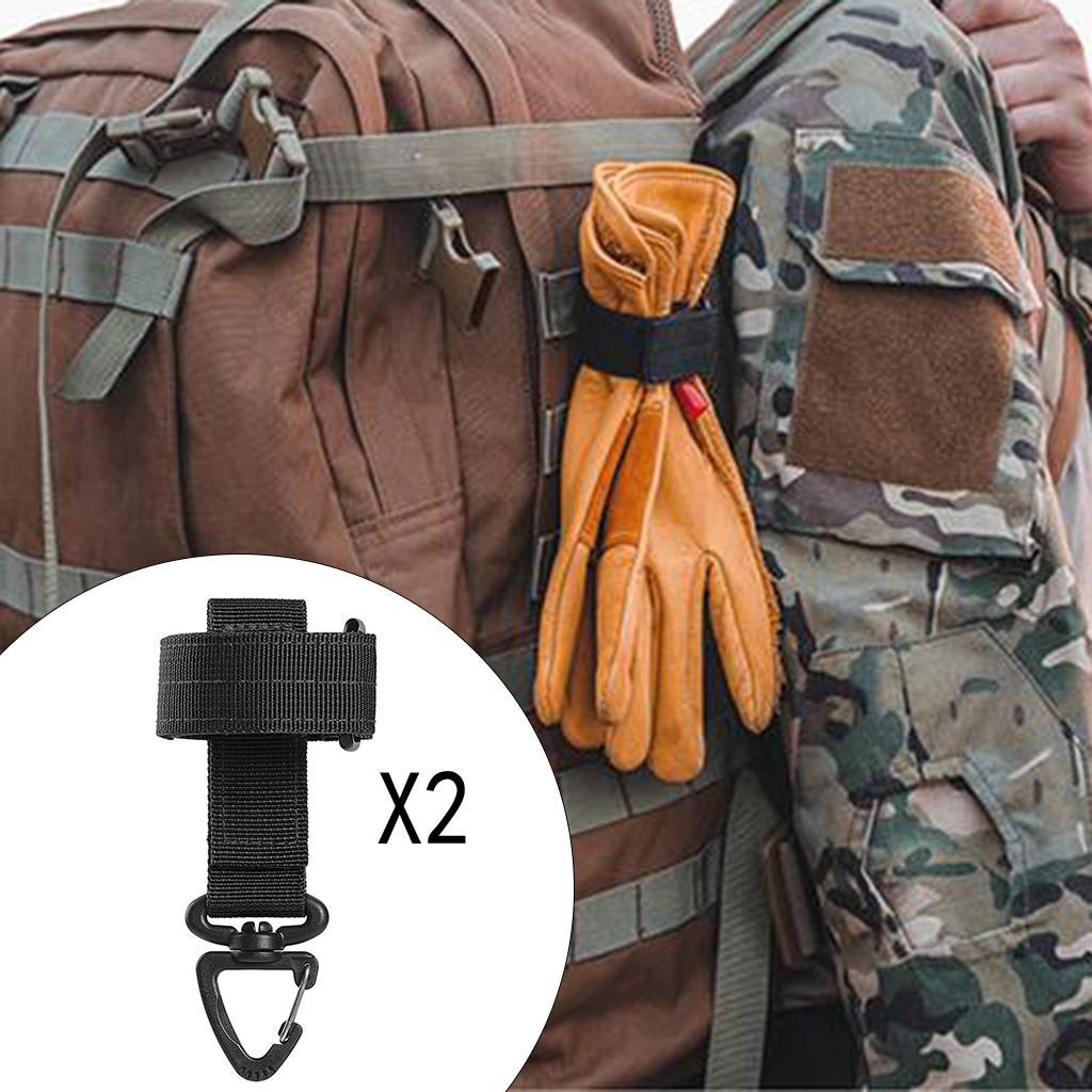 2x Adjustable Glove Holder Strap Hiking Backpack Rope Hanger Worker Work Gloves Belt Hanger Grabber Rotatable Hook Accessories