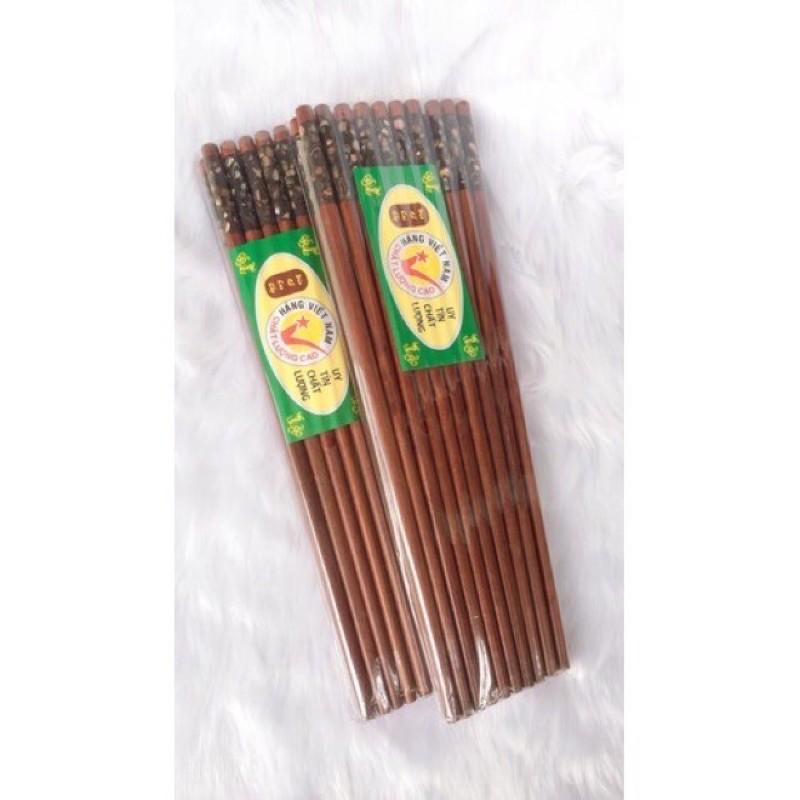 ĐŨA gỗ Trắc đầu khảm ốc bào ngư Úc - CTH709TT - gỗ Trắc tự nhiên - Chopstick of HAHANCO
