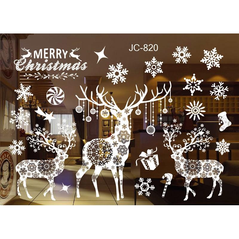 Decal trang trí giáng sinh noel 2022 trang trí trên mặt phẳng 120 x 80 cm