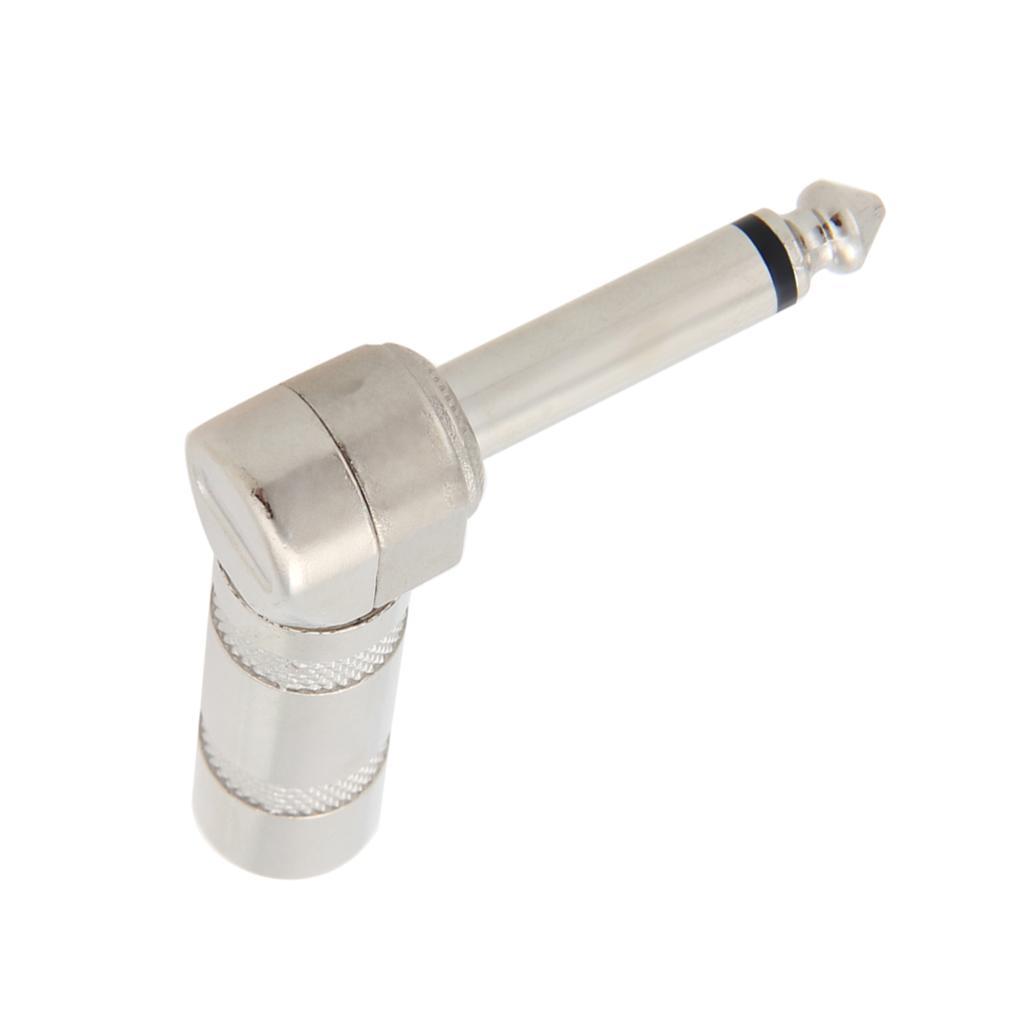 2 Pcs .6.35mm 1/4 '' Phone Jack Plug, Audio Adapter For Guitar Bass