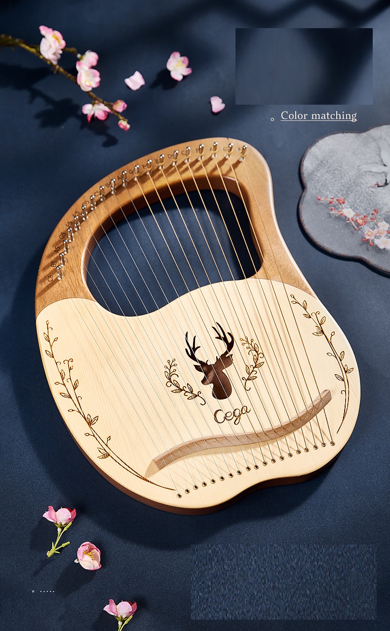 Đàn Lyre 19 dây đàn hạc Lyre Harp CEGAN-M19 Stings Đầy đủ phụ kiện LOẠI 19 DÂY tặng đàn kalimba 17 phím gỗ nguyên khối Mahagony PJLIM72