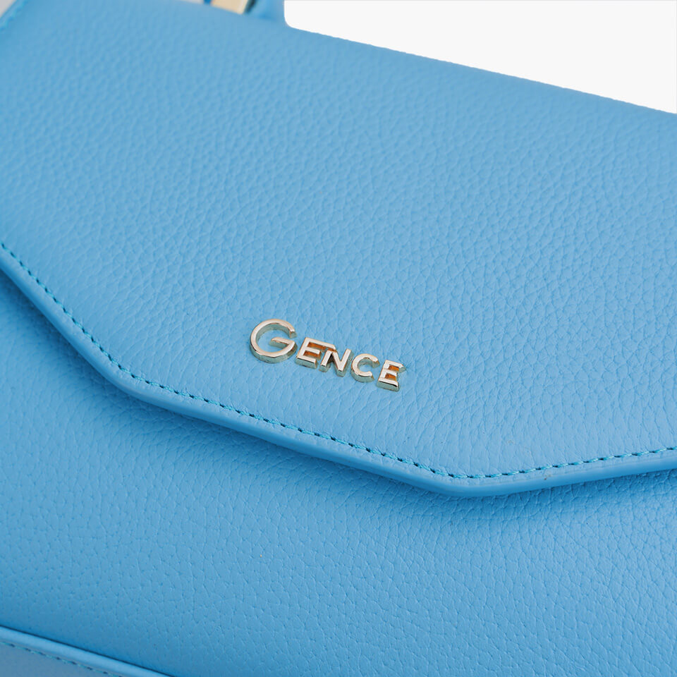 Túi xách nữ da bò công sở Gence TX06 màu xanh