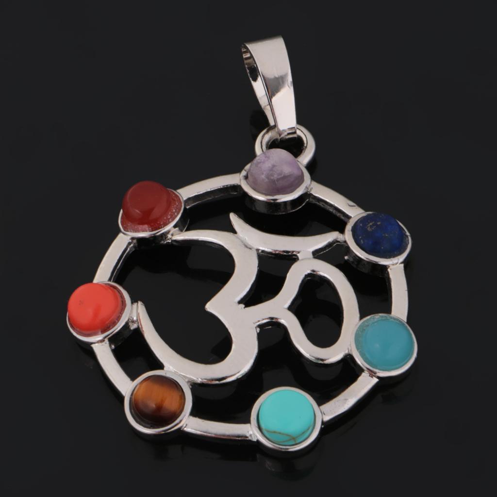 2-7pack 7 Color Hollow Sanskrit Septangle Pendant Charm DIY Reiki Necklace