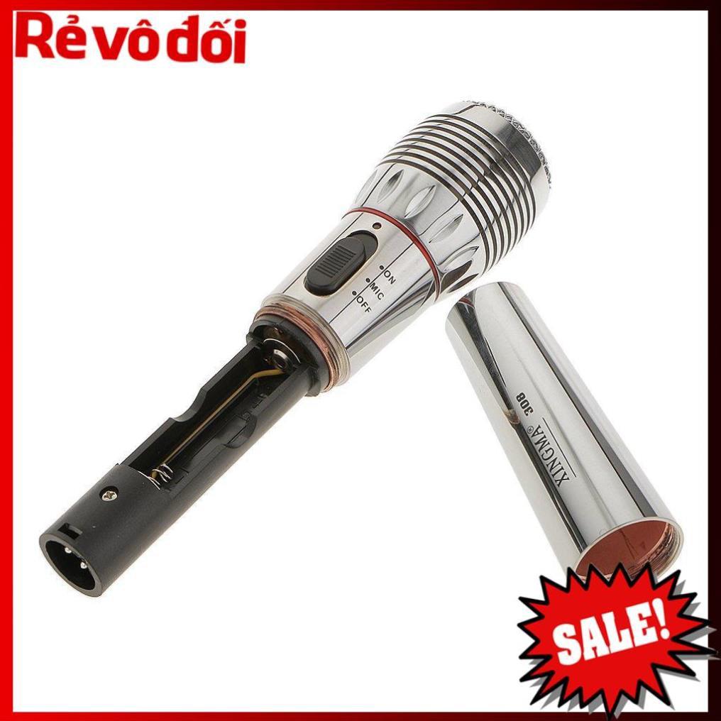 Micro karaoke không dây,  Free ship Mic hát karaoke không dây kết hợp có dây AK 308 cao cấp chống hú