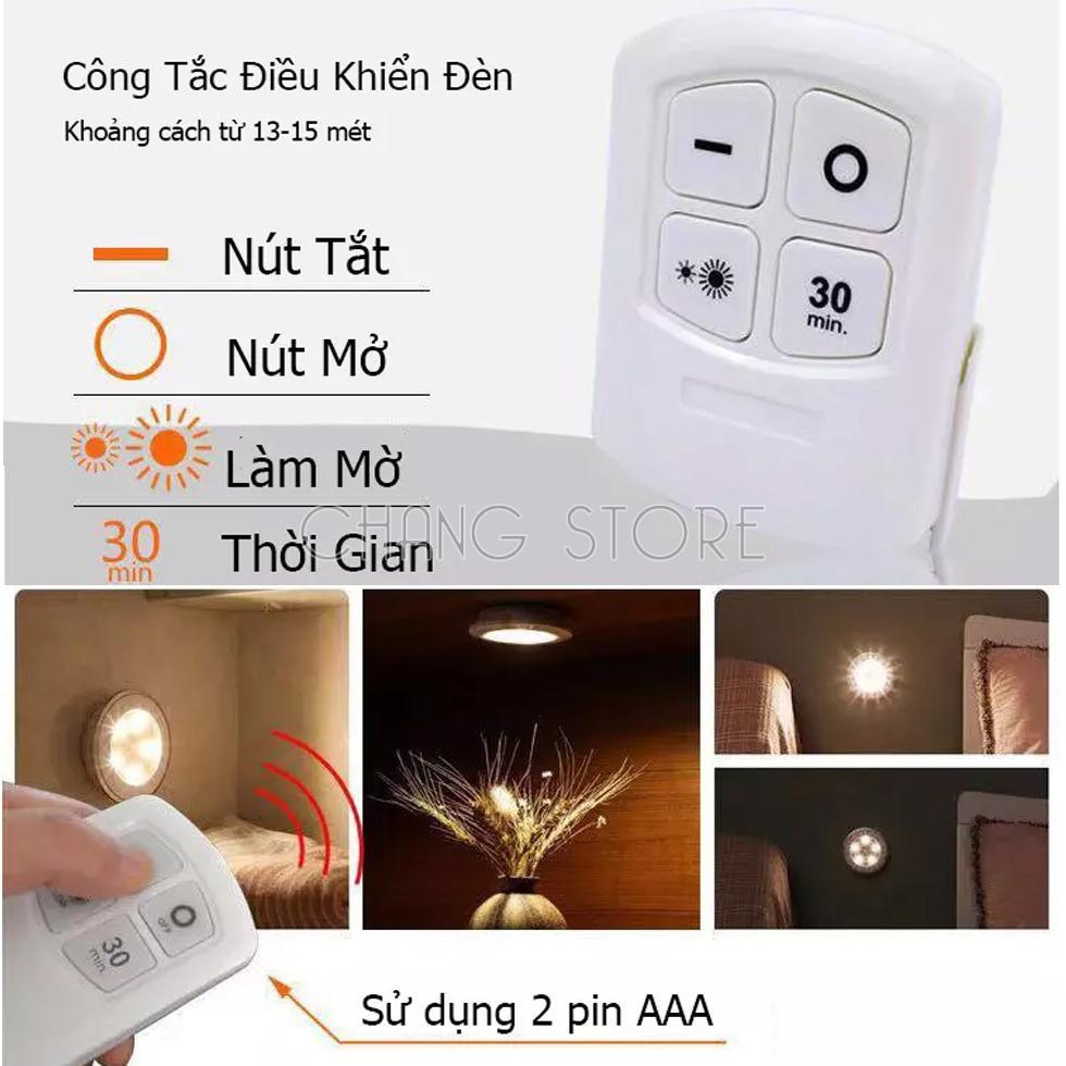 Bộ 3 Đèn LED Dán Tường Mini Thông Minh MURO Longer Light có chức năng hẹn giờ và Remote Điều Khiển Từ Xa