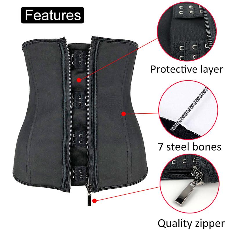 XXS-6XL Áo Tập Toàn Thân Cao Su Đai Nịt Bụng Dây Kéo Underbust Giảm Cân Giảm Béo Định Hình Đồng Hồ Cát Thắt Lưng Nữ Plus