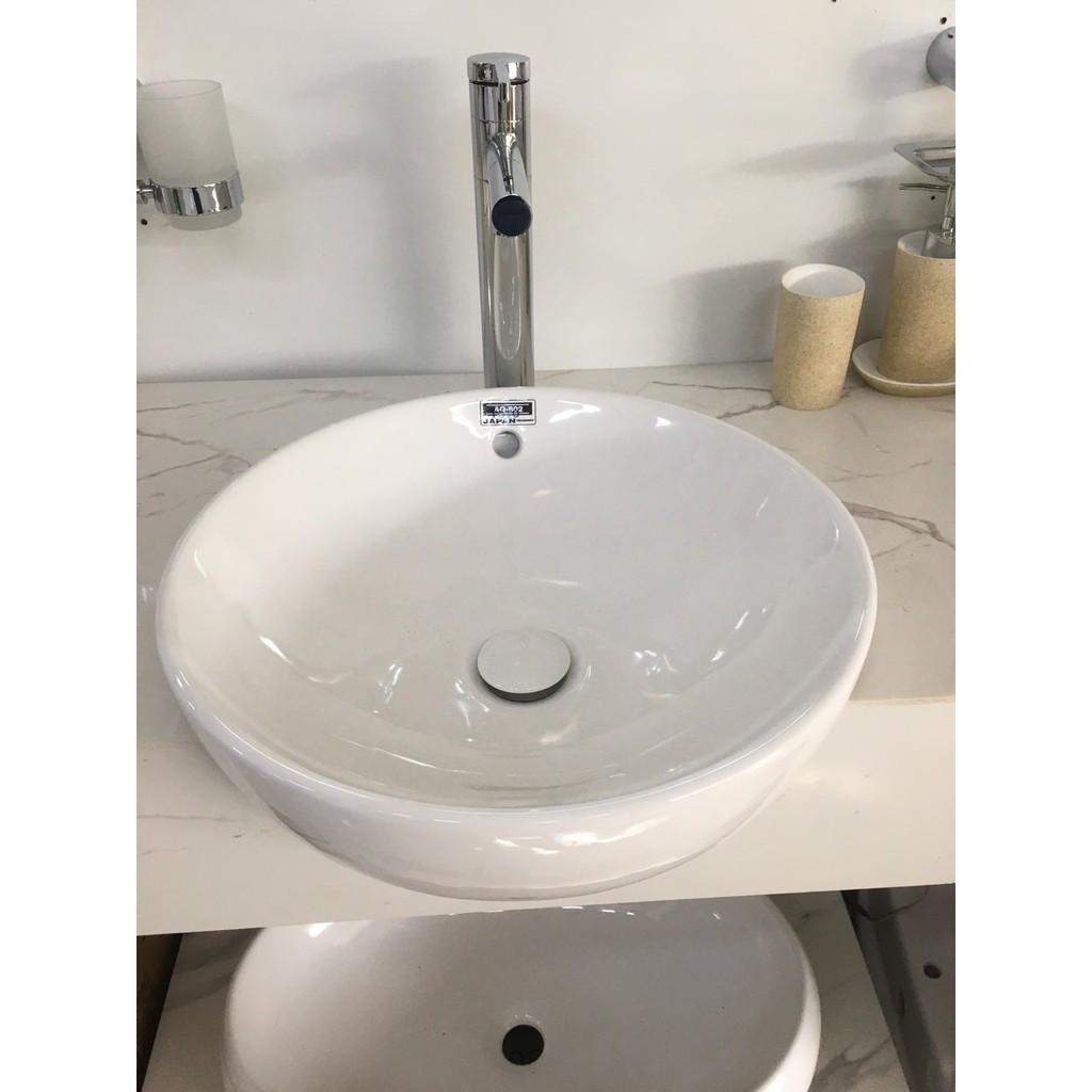 Chậu lavabo tròn bán âm