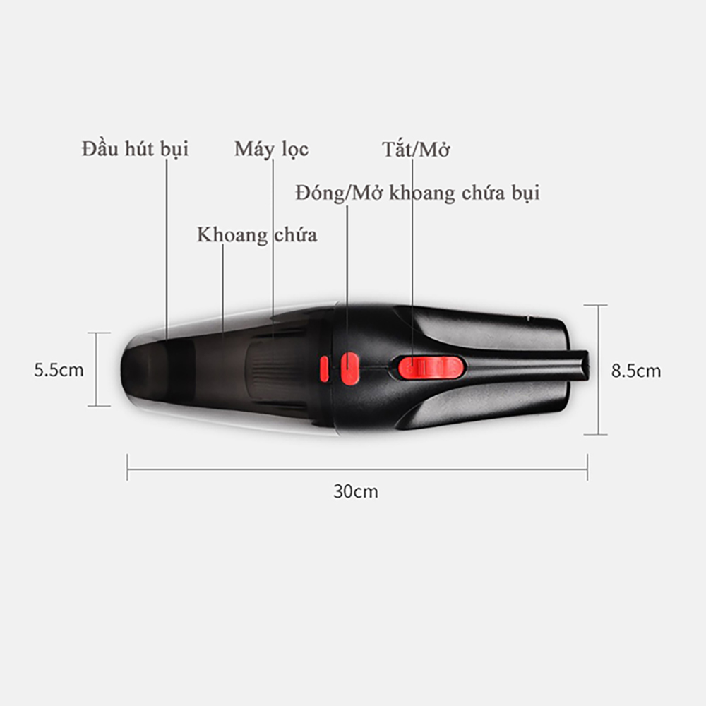 Máy hút bụi cầm tay công suất 120W có loại không dây dùng cho gia đình và ô tô lực hút khỏe hàng nhập khẩu Venado