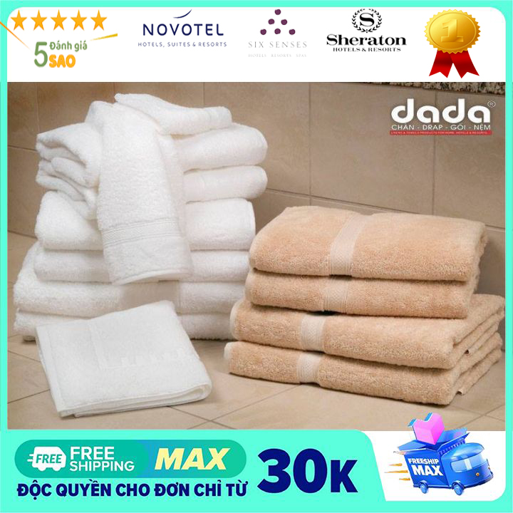 Combo 2 khăn mặt  dùng trong Khách sạn 5 sao, Spa, Resort chất liêu 100% Cotton mêm mềm mịn - Hàng Chính Hãng