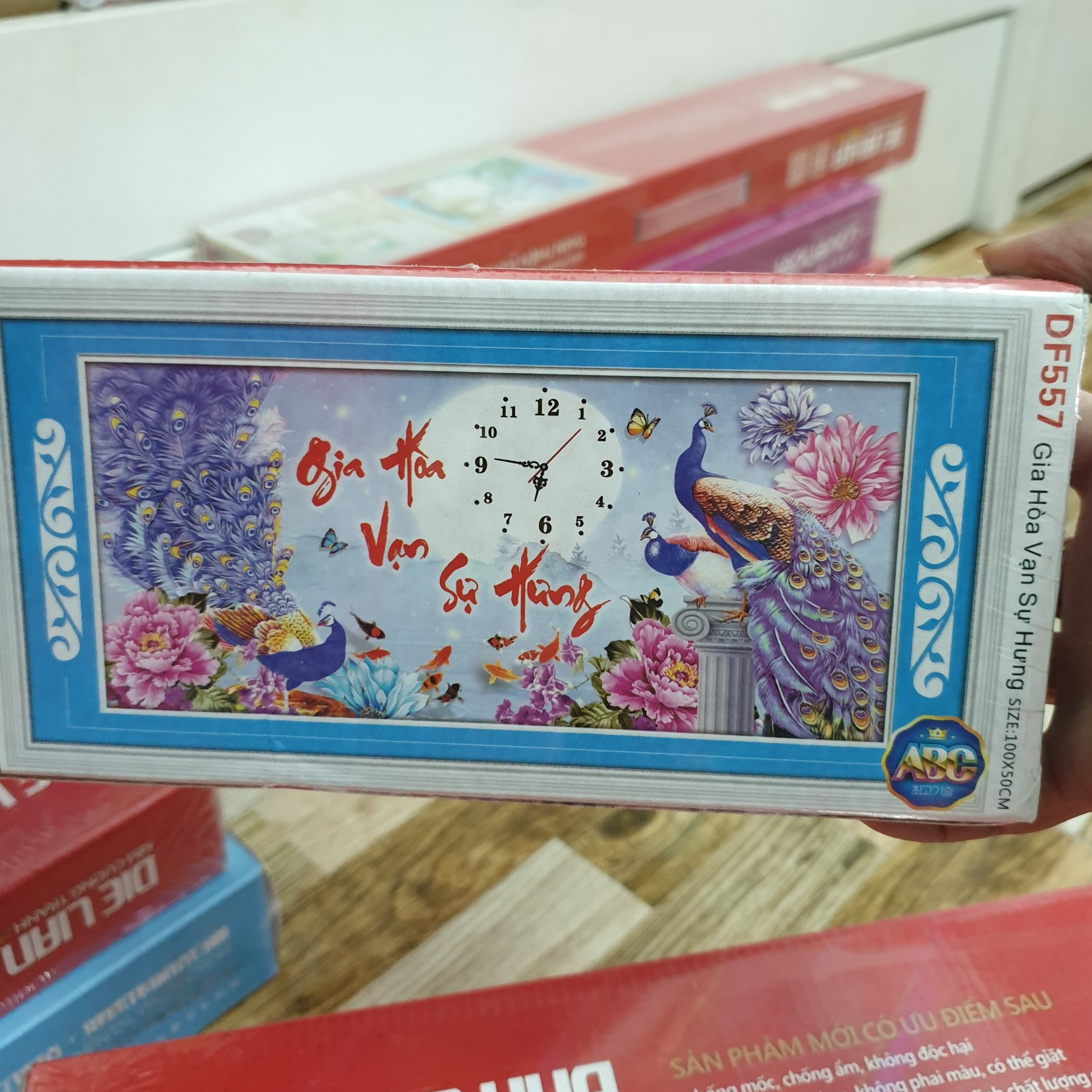 Tranh đá công gia hòa vạn sự hưng DF557- kích thước: 100 * 50cm.