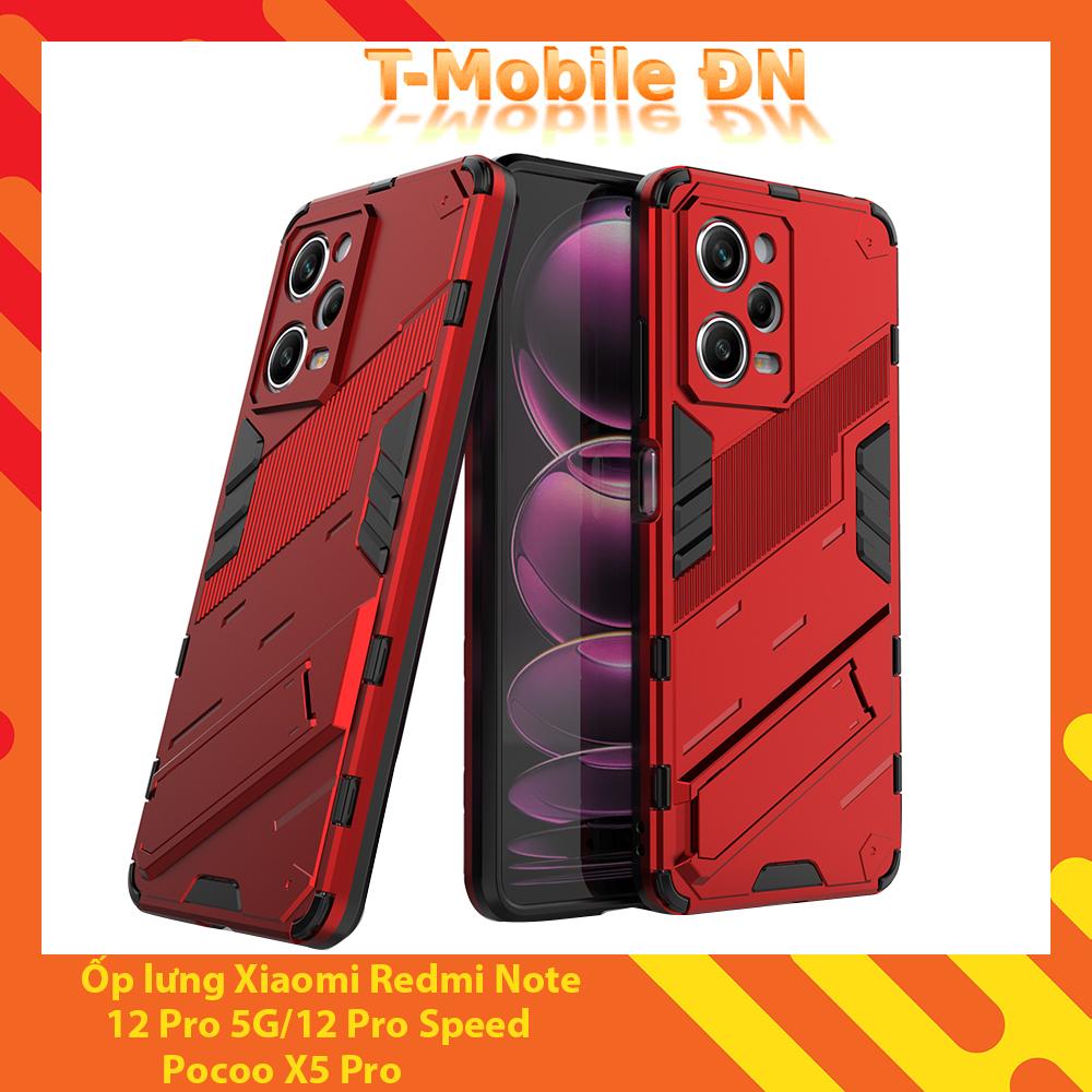 Ốp lưng cho Xiaomi Redmi Note 12 Pro Speed 5G Poco X5 Pro chống sốc Iron Man PUNK cao cấp kèm giá đỡ