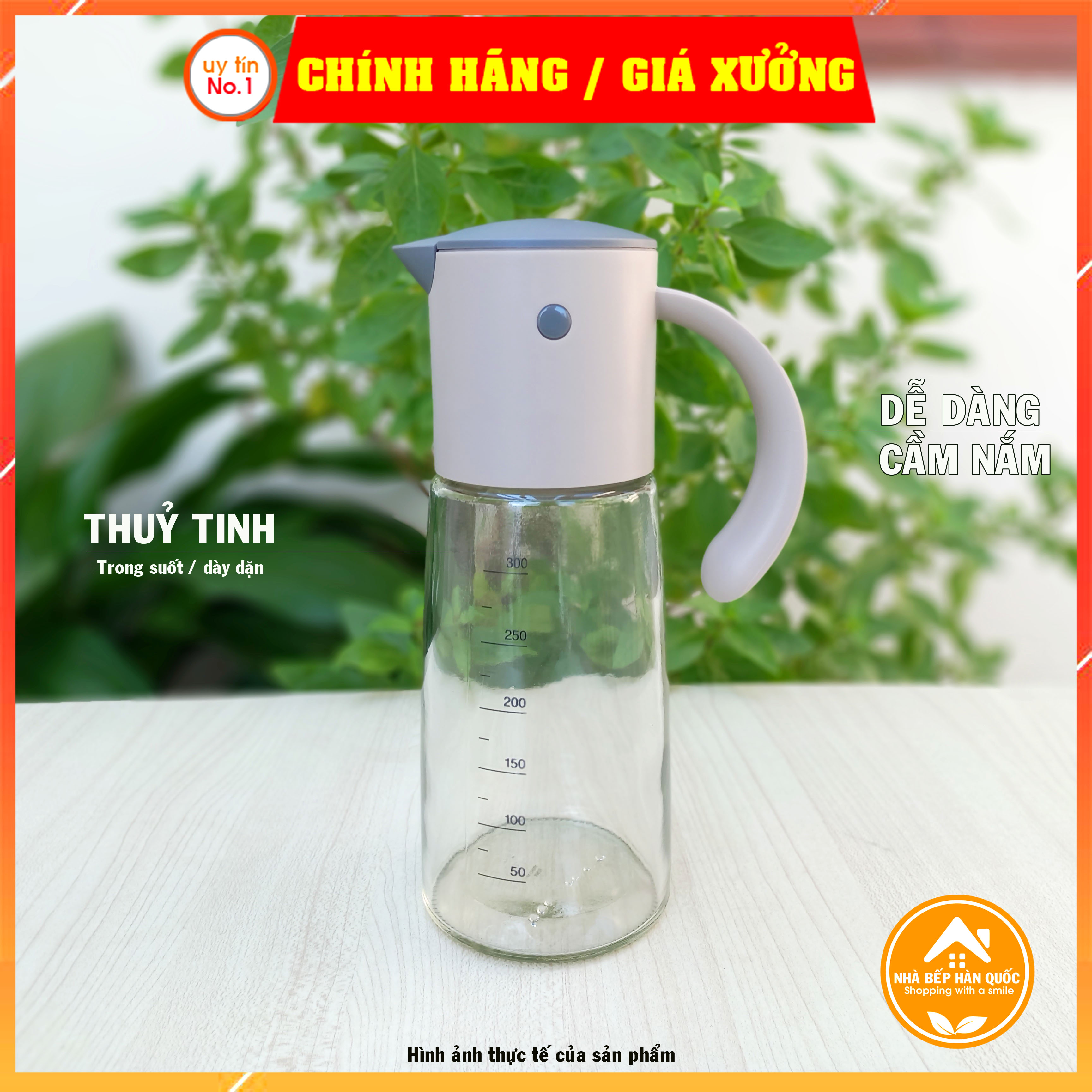 Bình rót dầu Bird Oil Bottle LLG706 300ML nắp tự động đóng mở, có chia vạch