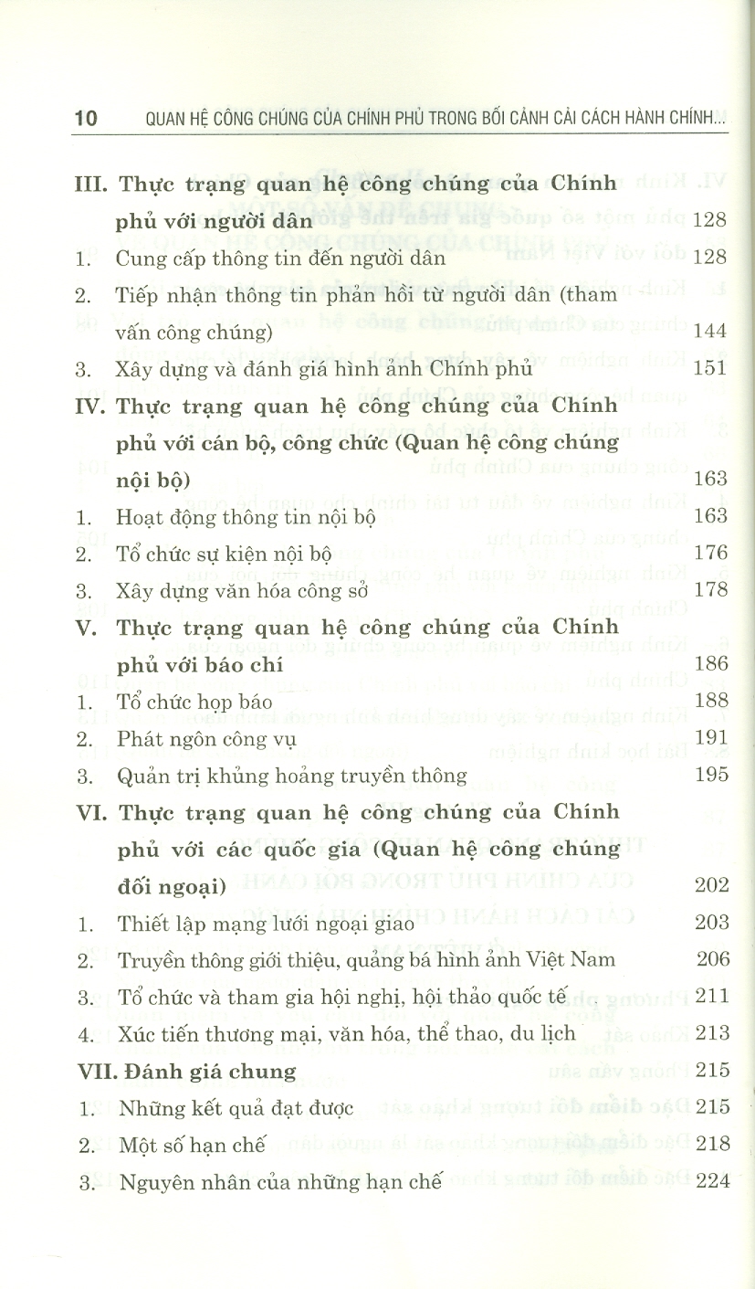 Quan Hệ Công Chúng Của Chính Phủ Trong Bối Cảnh Cải Cách Hành Chính Nhà Nước Ở Việt Nam (Sách chuyên khảo)