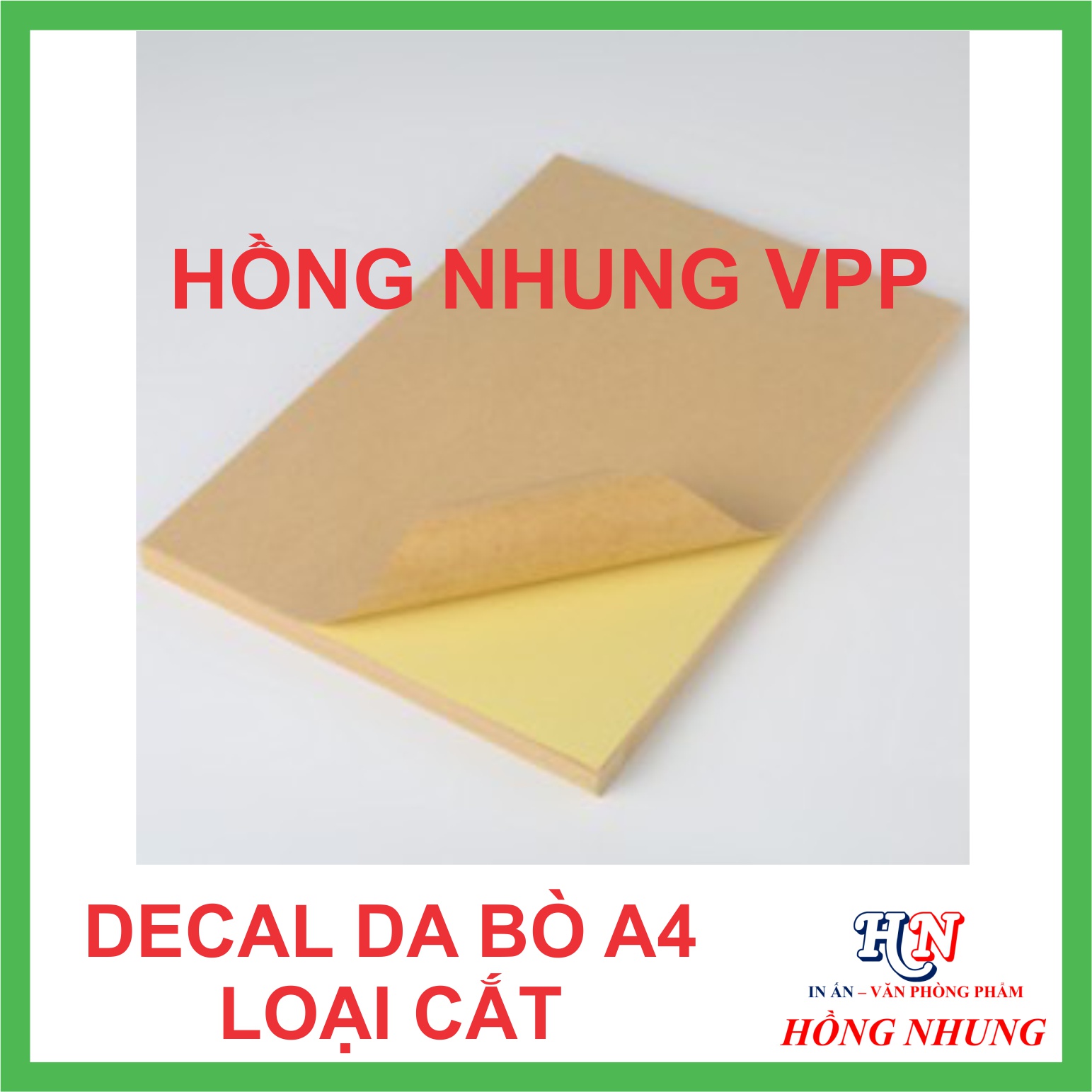 [HỒNG NHUNG] Xấp 100 Tờ Decal A4 Da Bò (Loại cắt) - Giúp Bạn In Tem Nhãn, Ghi Chú, Hay Bìa Nhãn Bưu Phẩm