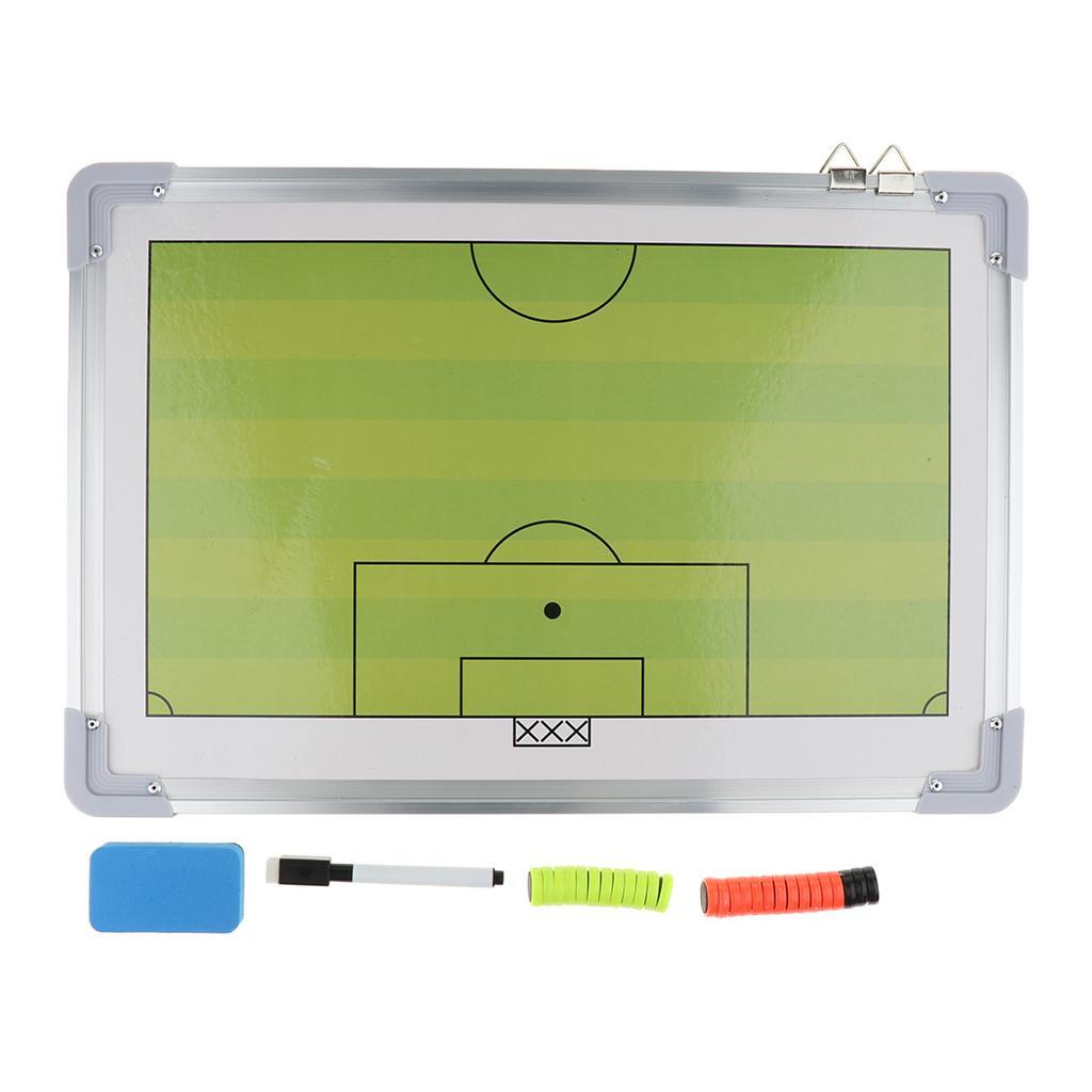 Magnetic Soccer Coaching Board, Football Strategy Teaching Clipboard with Dry Erase and Marker Pen + Lanyard Coaches Whistle