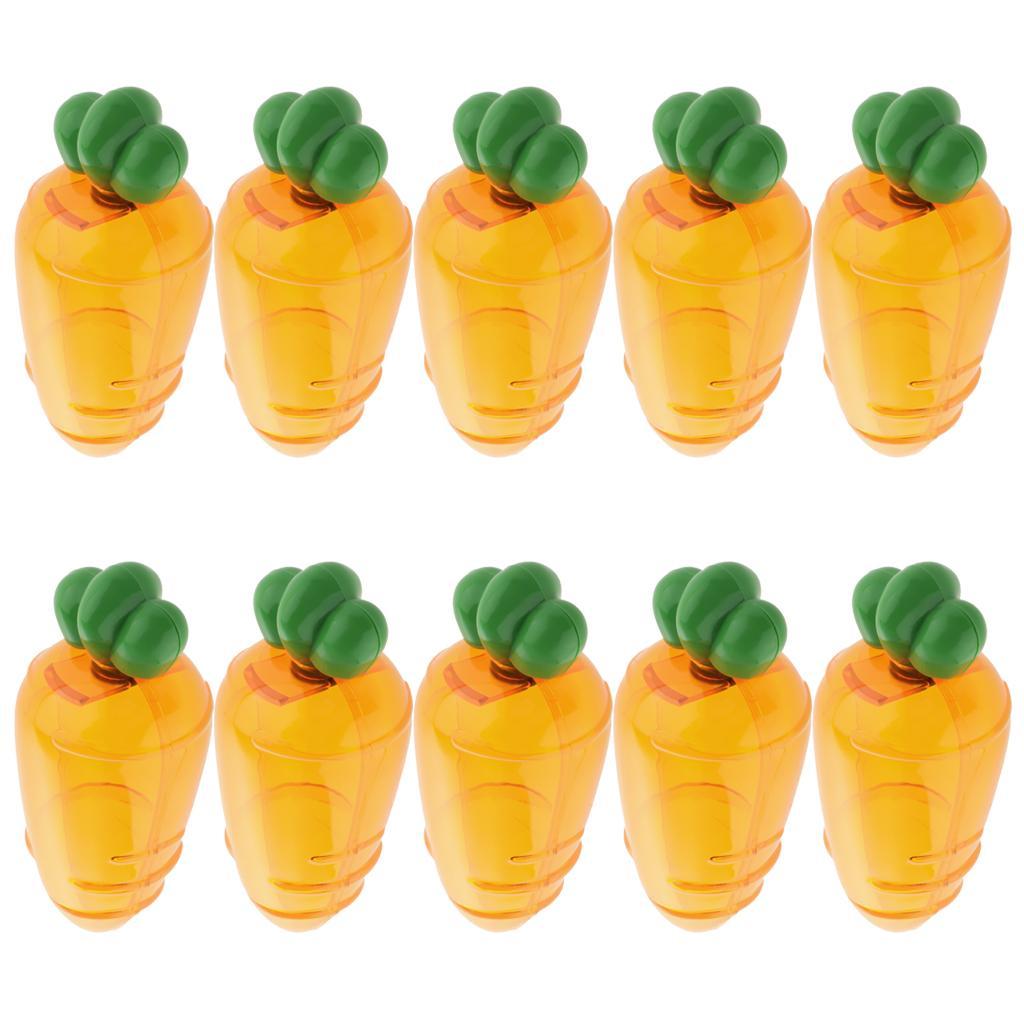 2X 10 Pieces Plastic Carrot Shape Candy Boxes Party Gift Favor Clear Orange