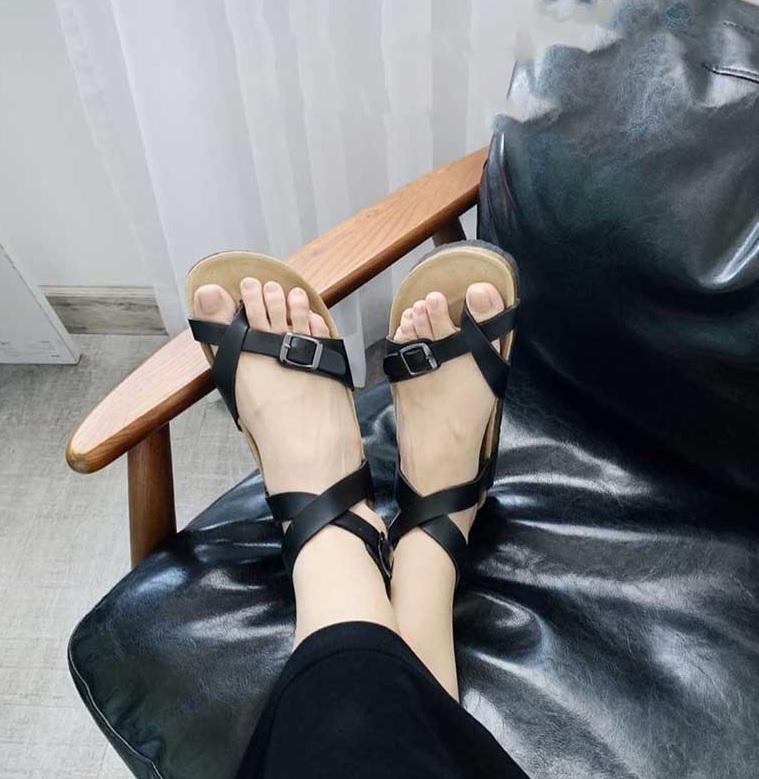 Giày sandal xỏ ngón nam nữ đế trấu cổ cao