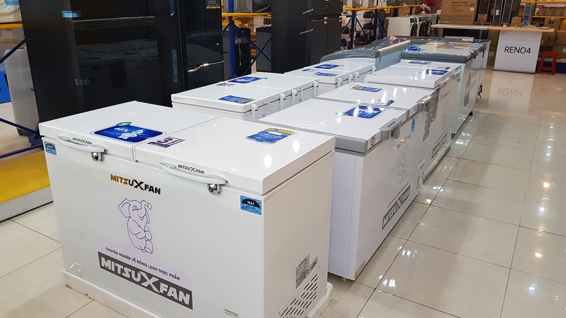 [MIỄN PHÍ VẬN CHUYỂN] Tủ Đông Cao Cấp Mitsuxfan MF1-768WW(E)2 - 6 trong 1, Thân tủ dày, 950 Lít/ 700 Lít, Kháng khuẩn phân tử bạc, Inverter tiết kiệm điện chỉ 1.5 KW/ngày - Giao toàn quốc, Hàng Chính Hãng