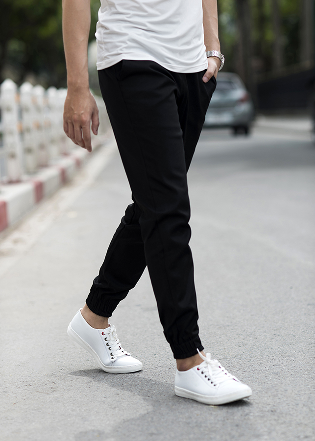 Quần Jogger Kaki Nam Chất Mát - Màu Đen- T01