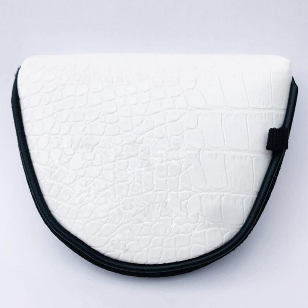 Waterproof PU Golf Mallet Head Cover Club Center Putter Headcover White