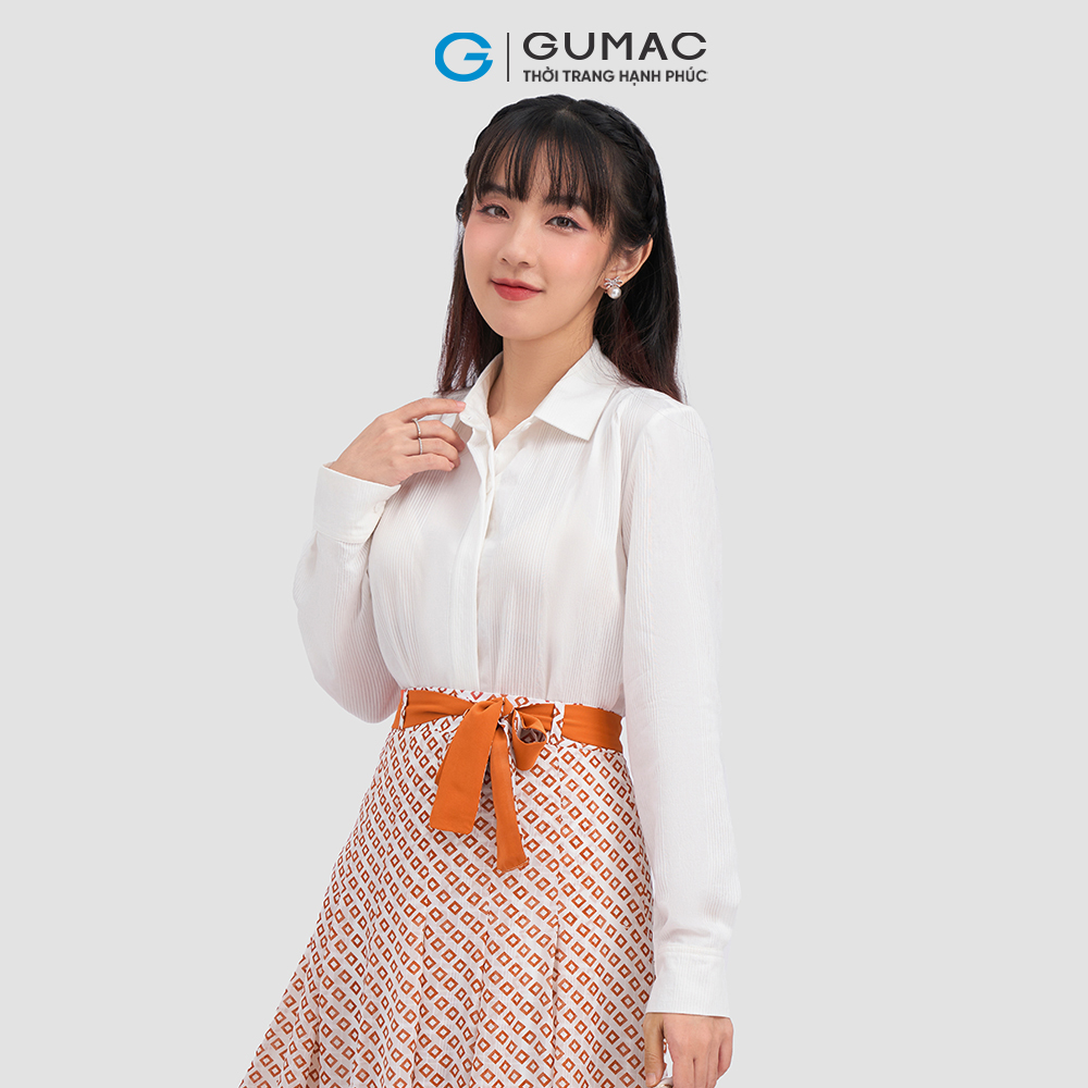 Áo sơ mi xếp ly vai AC12065 thời trang GUMAC