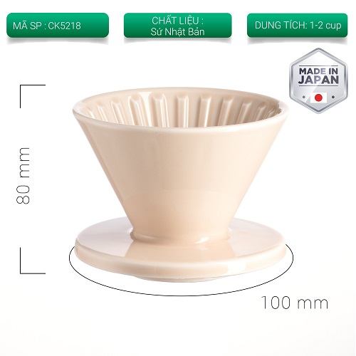 Phễu Pour over V60 01 sứ Hasami Nhật Bản CAFE DE KONA