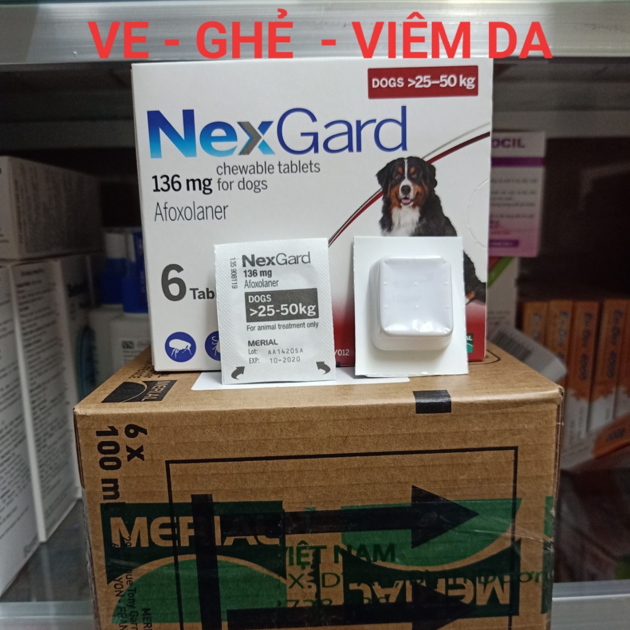 Một Hộp ( 6 viên) Nexgard Diệt Ve Chó 10-25Kg