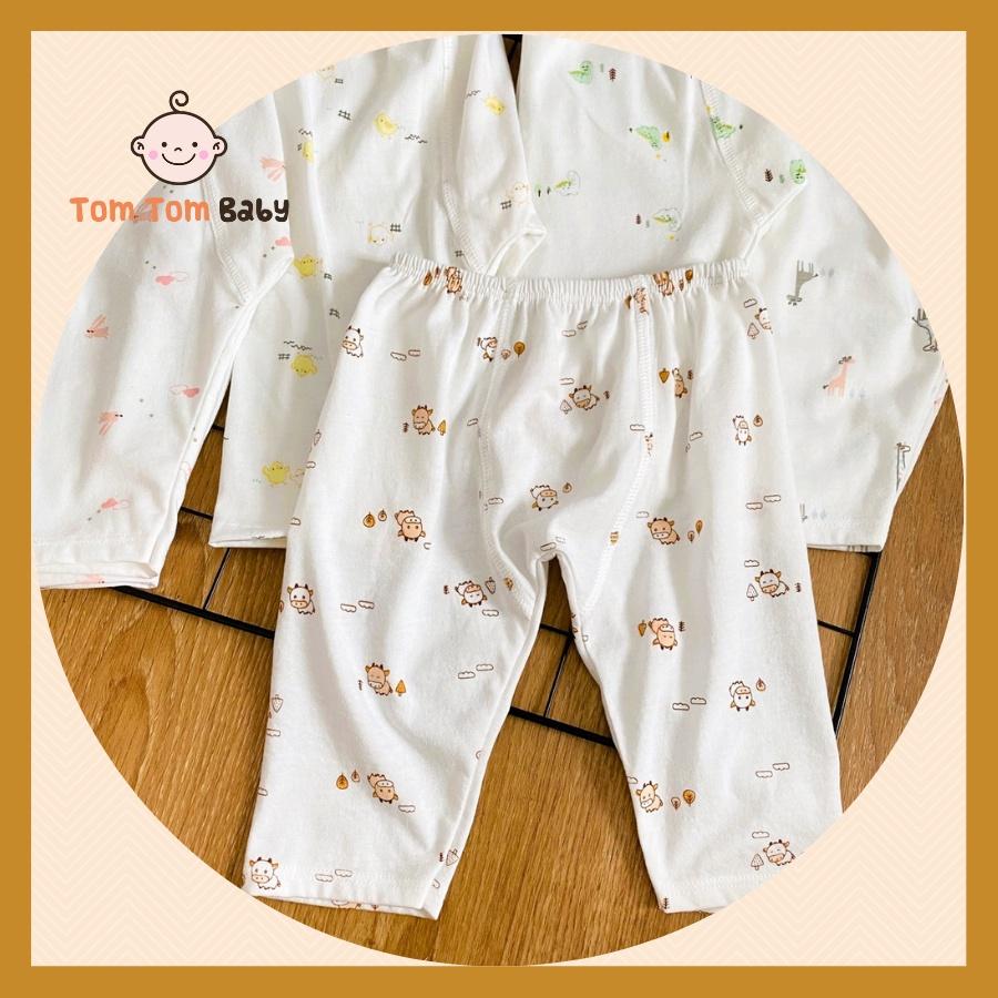 Quần sơ sinh cotton cao cấp CUNCON | Mẫu Quần Dài Họa Tiết rã đáy | Size 1,2,3 cho bé sơ sinh - 9kg