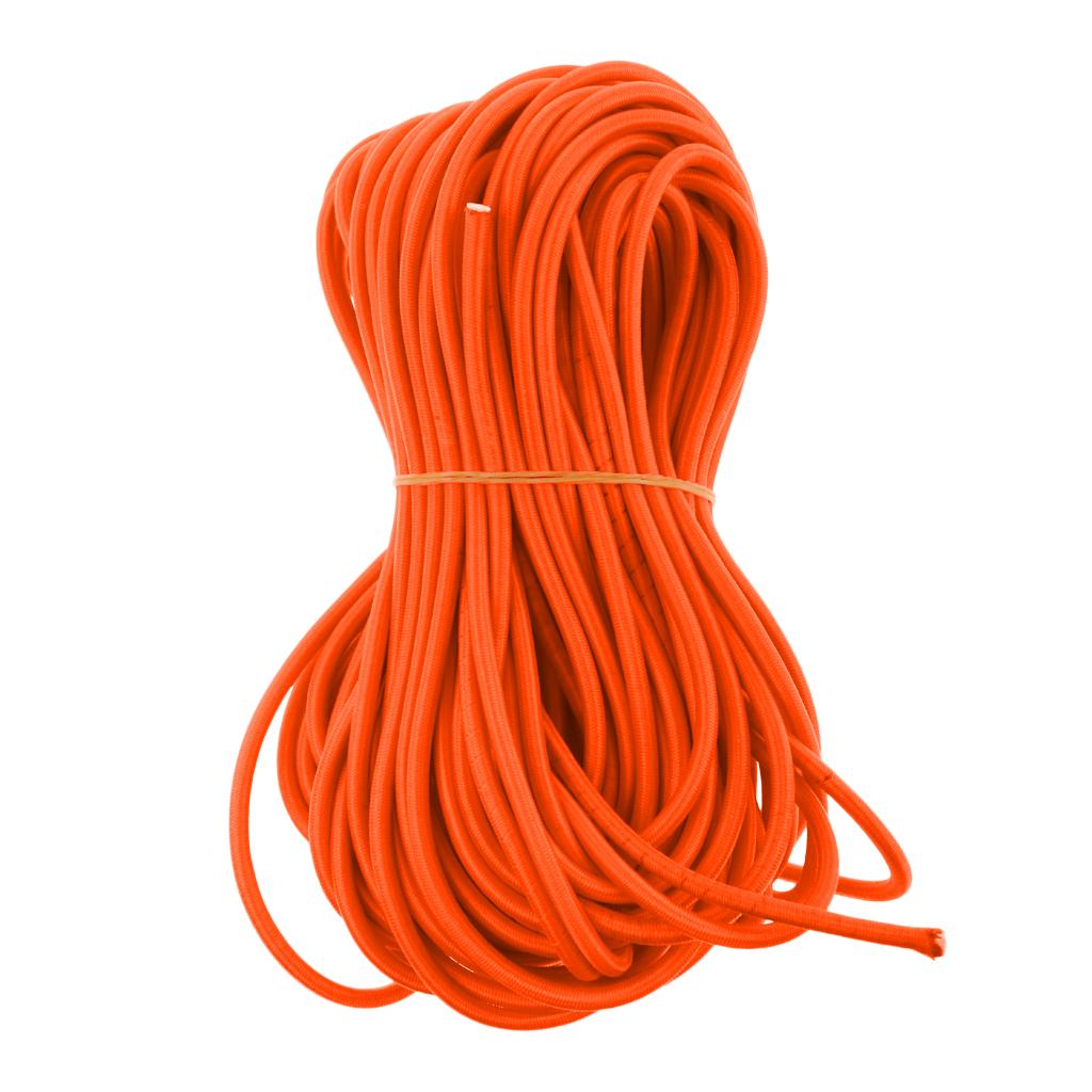 4mm Elastic Bungee Rope Marine Shock Cord - Tie Down Roof Racks 20m Orange