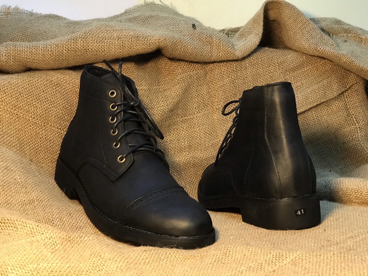 Giày cao cổ nam da bò sáp MAD Iron Boots