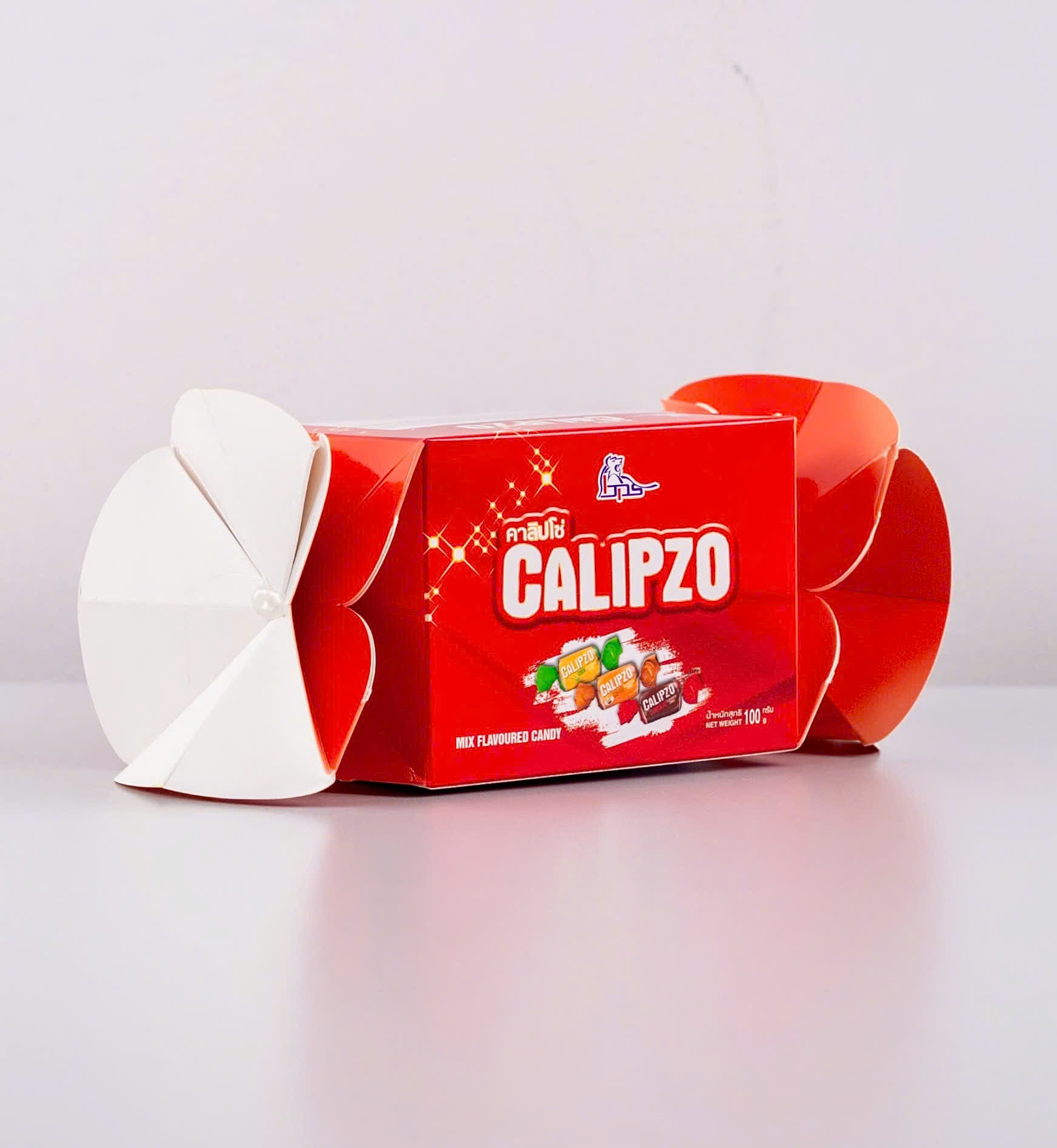 Kẹo Calipzo mix 100g ( hình xoắn ) Màu đỏ