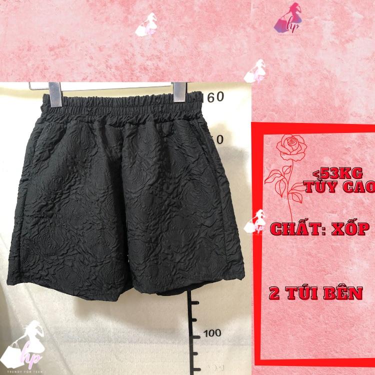 Quần đùi nữ ống rộng, quần short lưng cao xốp sang chảnh mặc nhà đi chơi kiểu hàn quốc VD293