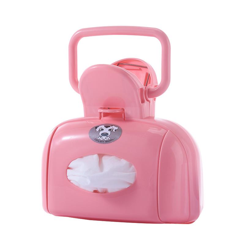 Thú cưng Pooper Scooper, Công cụ làm sạch chất thải chó Pink Dog với hộp lưu trữ quà tặng