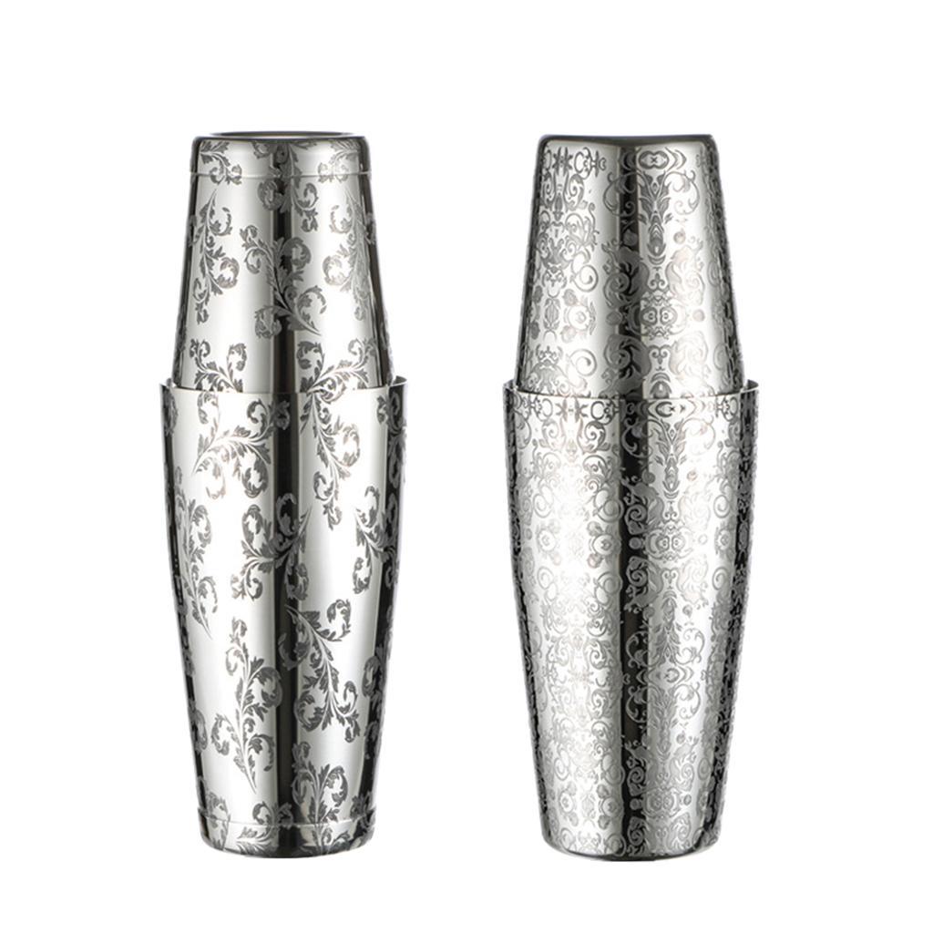 304 Stainless Steel Cocktail Shaker Bartender Tool 500ml&750ml Mixing Cans -