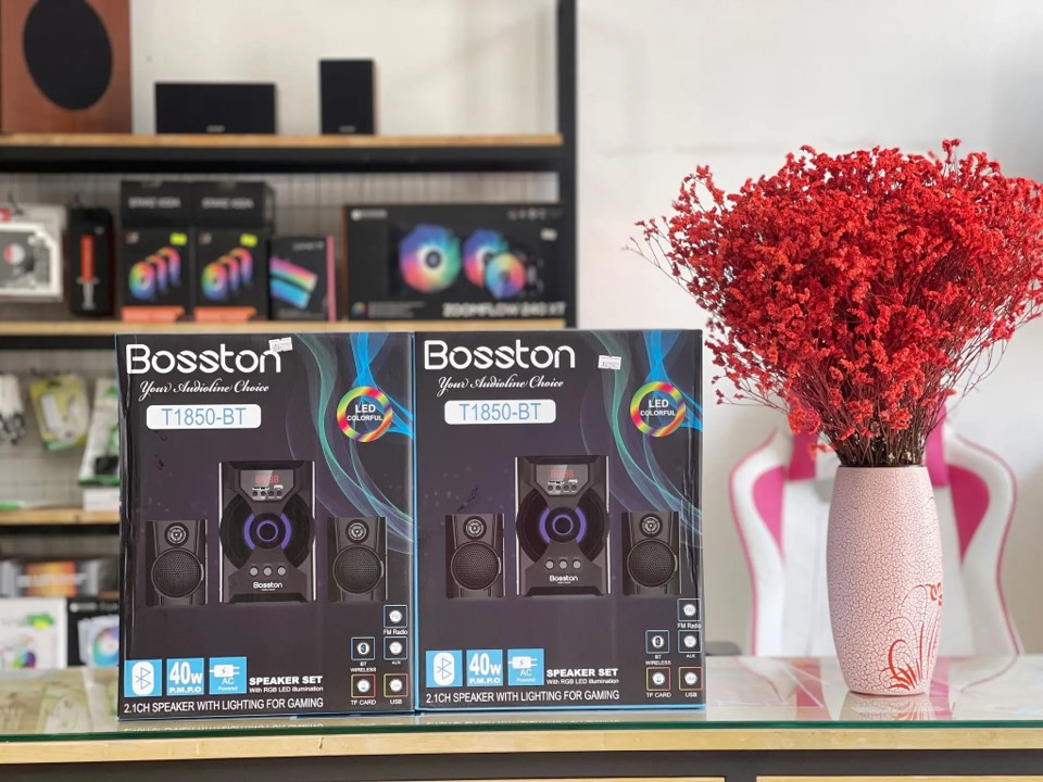 Loa Máy Tính Bluetooth Để Bàn 2.1 Bosston T1850-BT Led Rgb Loa Vi Tính Tivi Công Suất Lớn Âm Thanh Hay Bass Khủng