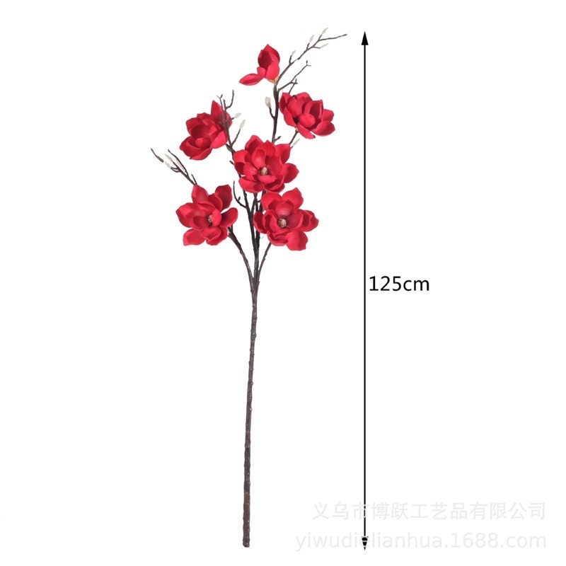 Hoa Giả - Hoa Mộc Lan 6 Bông Dài 130cm Chất Liệu Lụa Nhập Khẩu Cao Cấp HL014