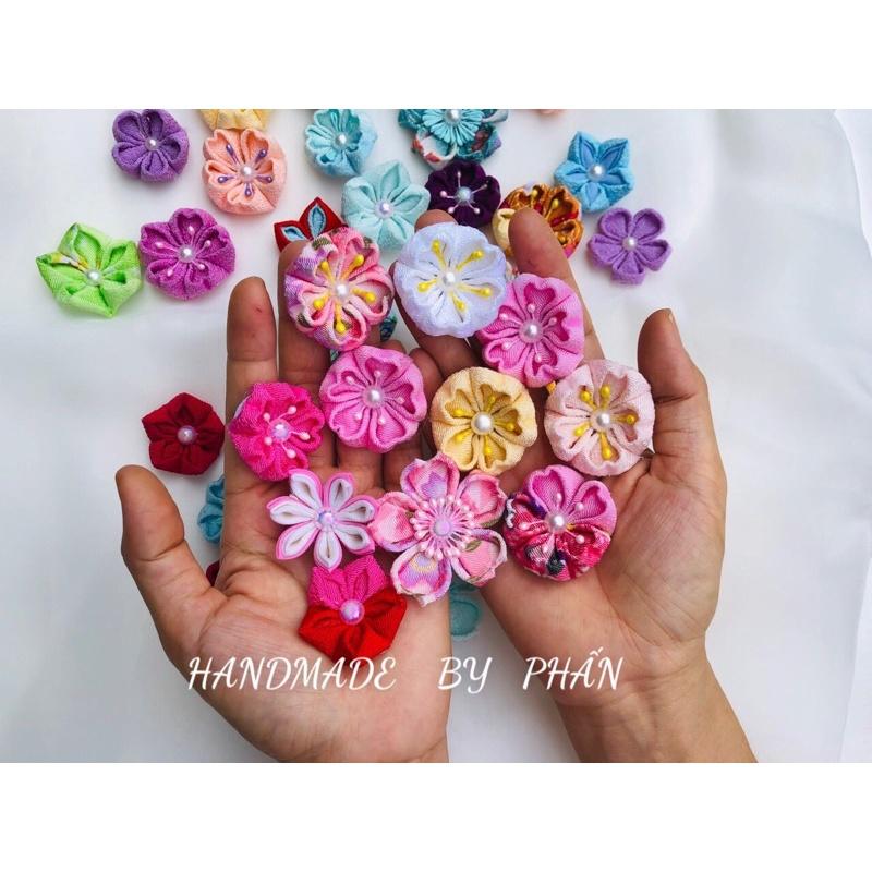 Hoa Kanzashi combo 5 hoa đủ màu đủ loại