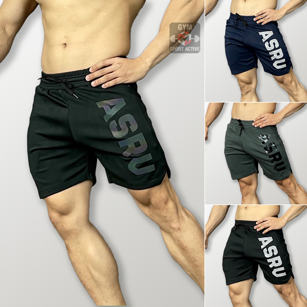 Quần short nam thể thao quần đùi tập gym nam short ASRV ngắn trên gối thun poly 2 da 4 chiều