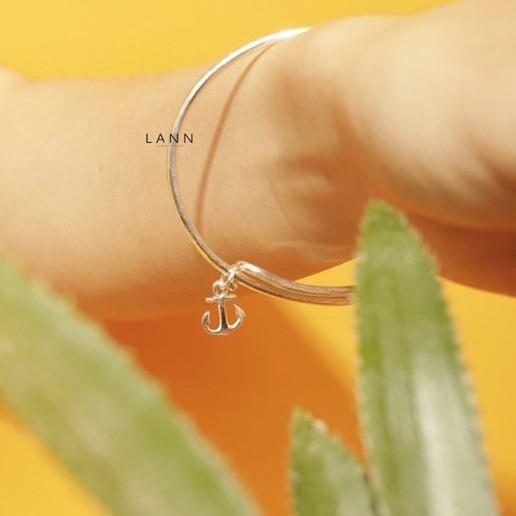 Charm mỏ neo S925 LANN đeo lắc tay, vòng cổ