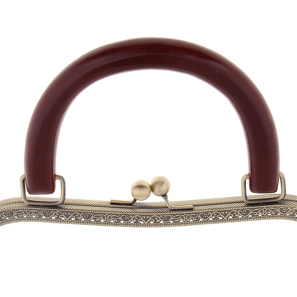 Khung Kim Loại Kiss Kiss Khóa Khung Với Tay Cầm Bằng Gỗ Làm Phụ Kiện