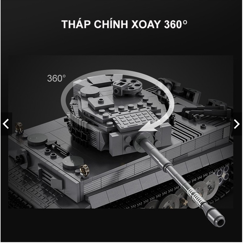 Đồ chơi lắp ghép xe tăng Tiger điều khiển từ xa C61071 Với 925 chi tiết