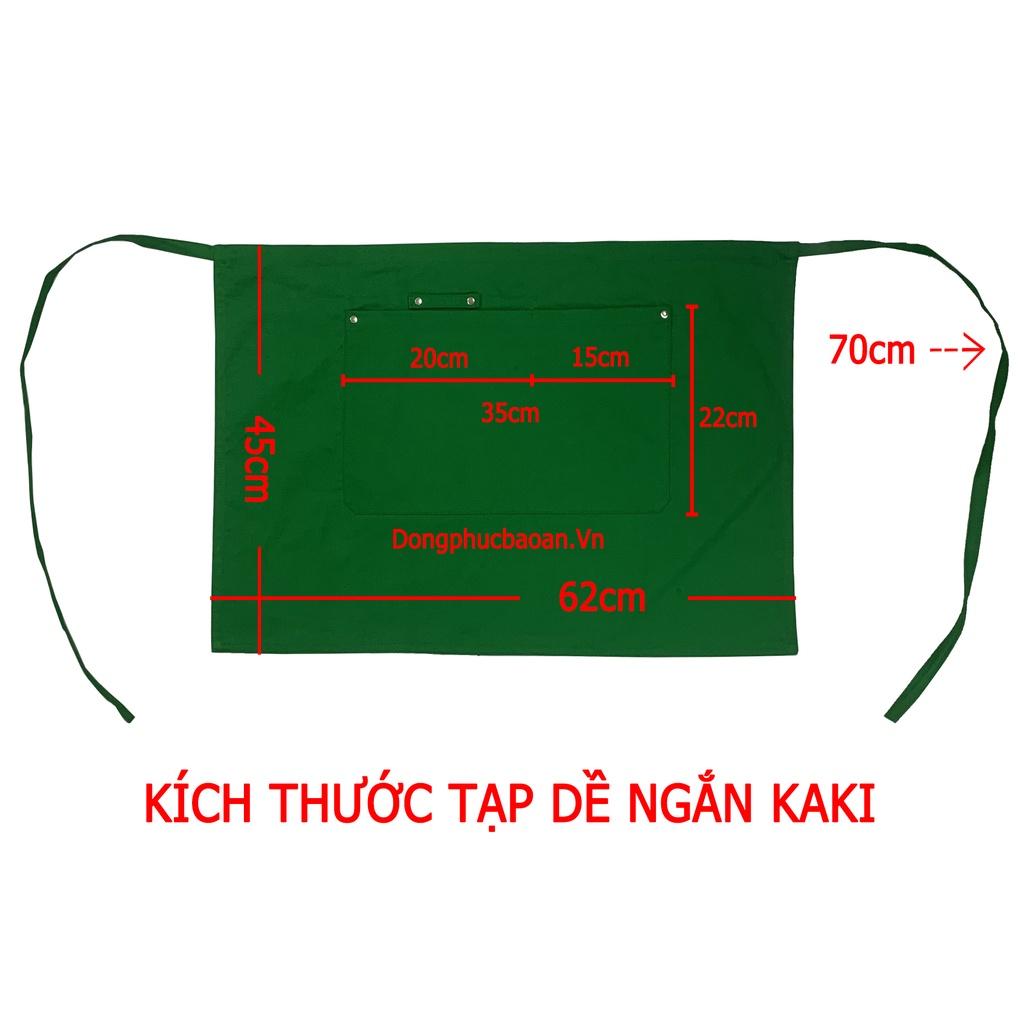 Tạp Dề Ngắn Cao Cấp Có Vắt Bút Đủ Màu Dùng Phục Vụ Quán Ăn Mặc Ngang Hông Có 2 Túi