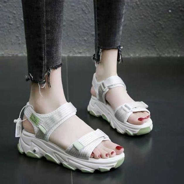 Dép quai hậu sandal nữ hai quai đế màu 4cm dây dù cực bền hot trend